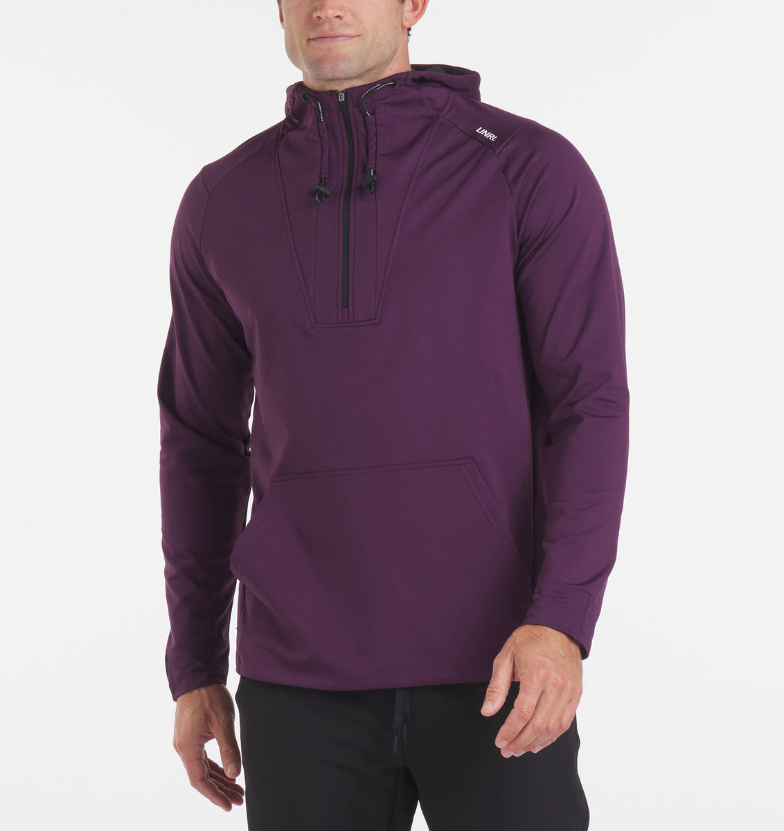 Crossover Half-Zip Hoodie | Men's Dark Plum Hoodie – UNRL