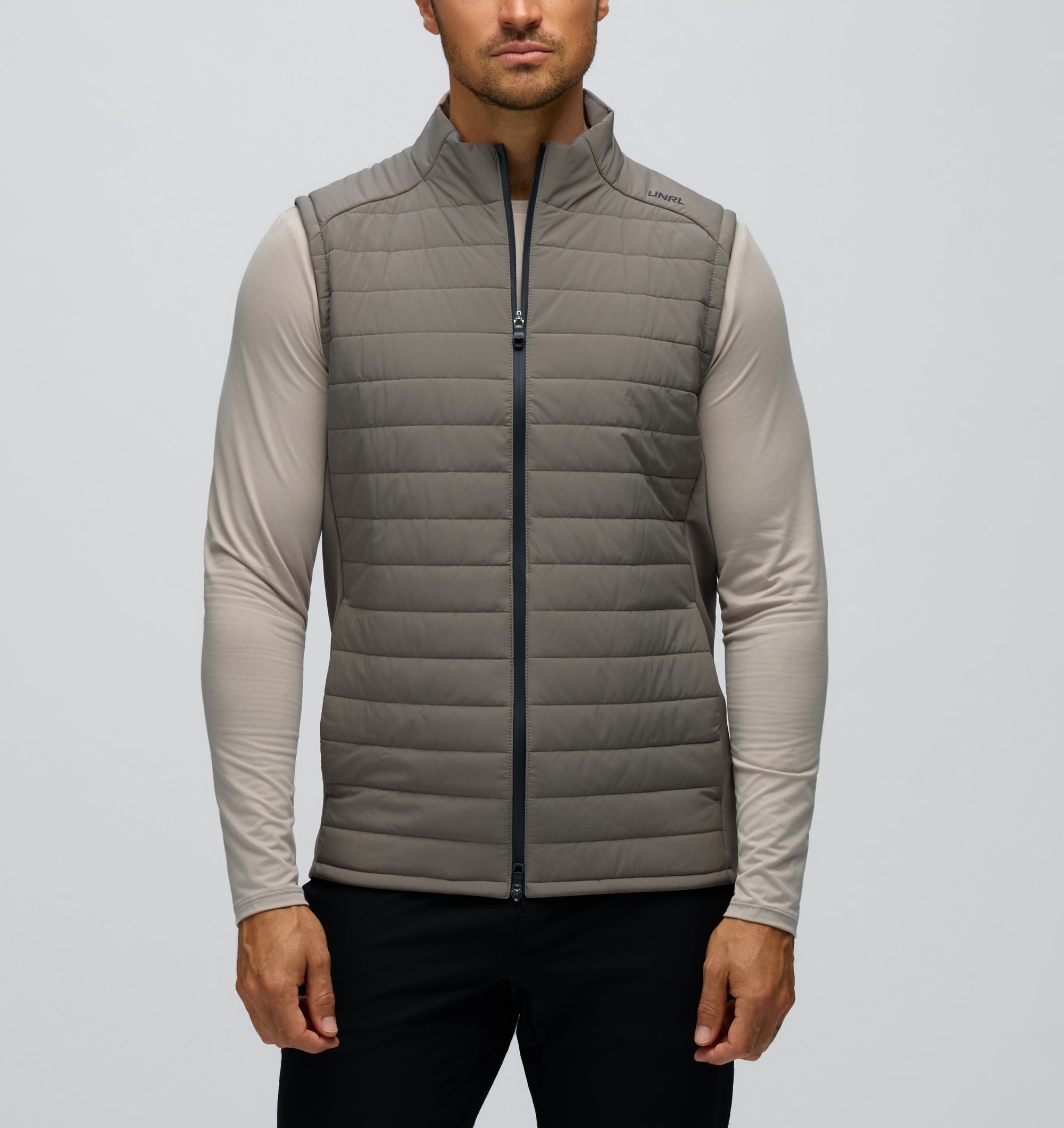 UNRL Vancouver Quilted Vest | Men's Dark Taupe Vest