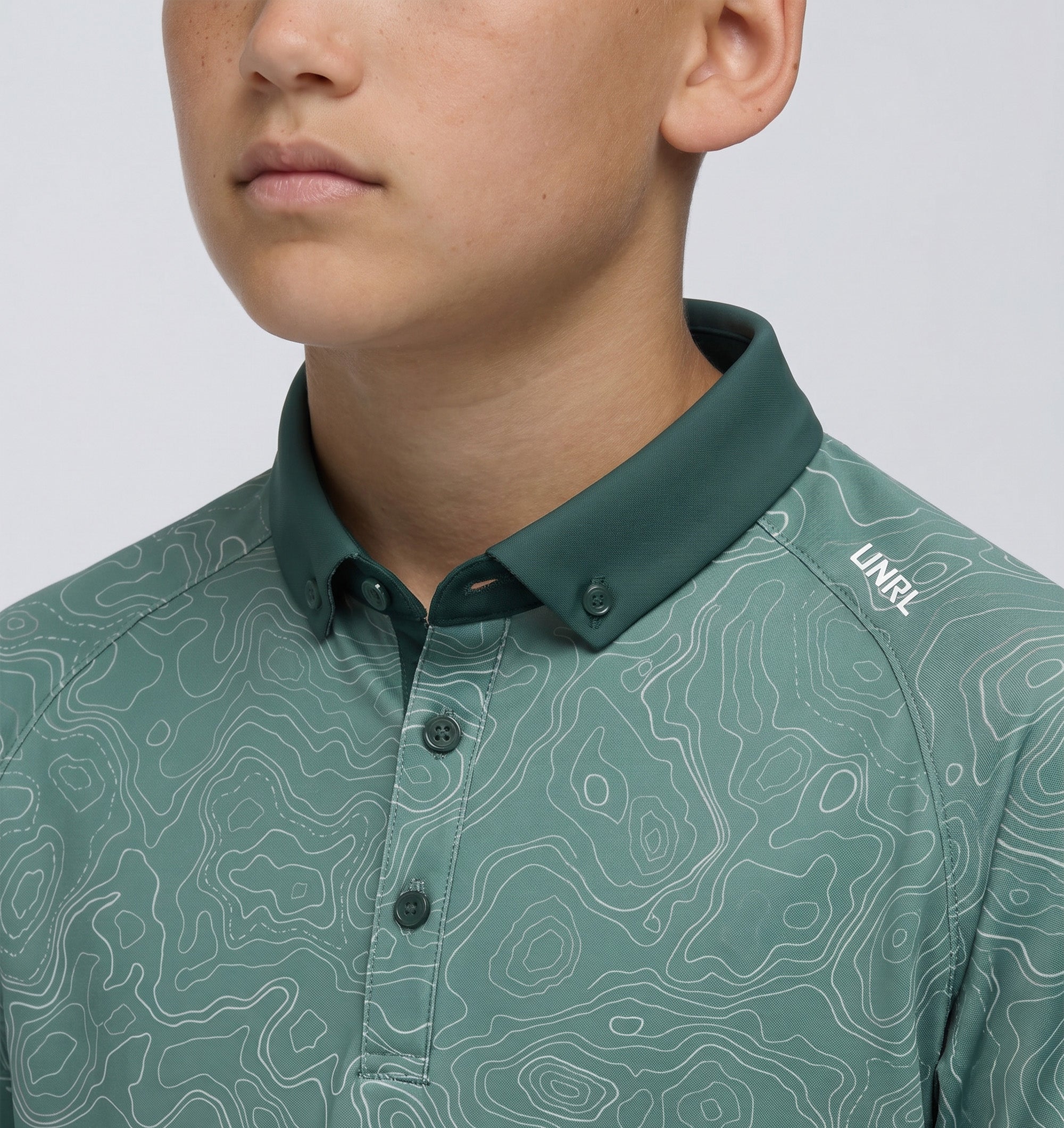UNRL Men's Youth Terra Polo Shirt in Green | Size: YS UNRL Men's Youth Terra Polo Shirt in Green | Size: YS