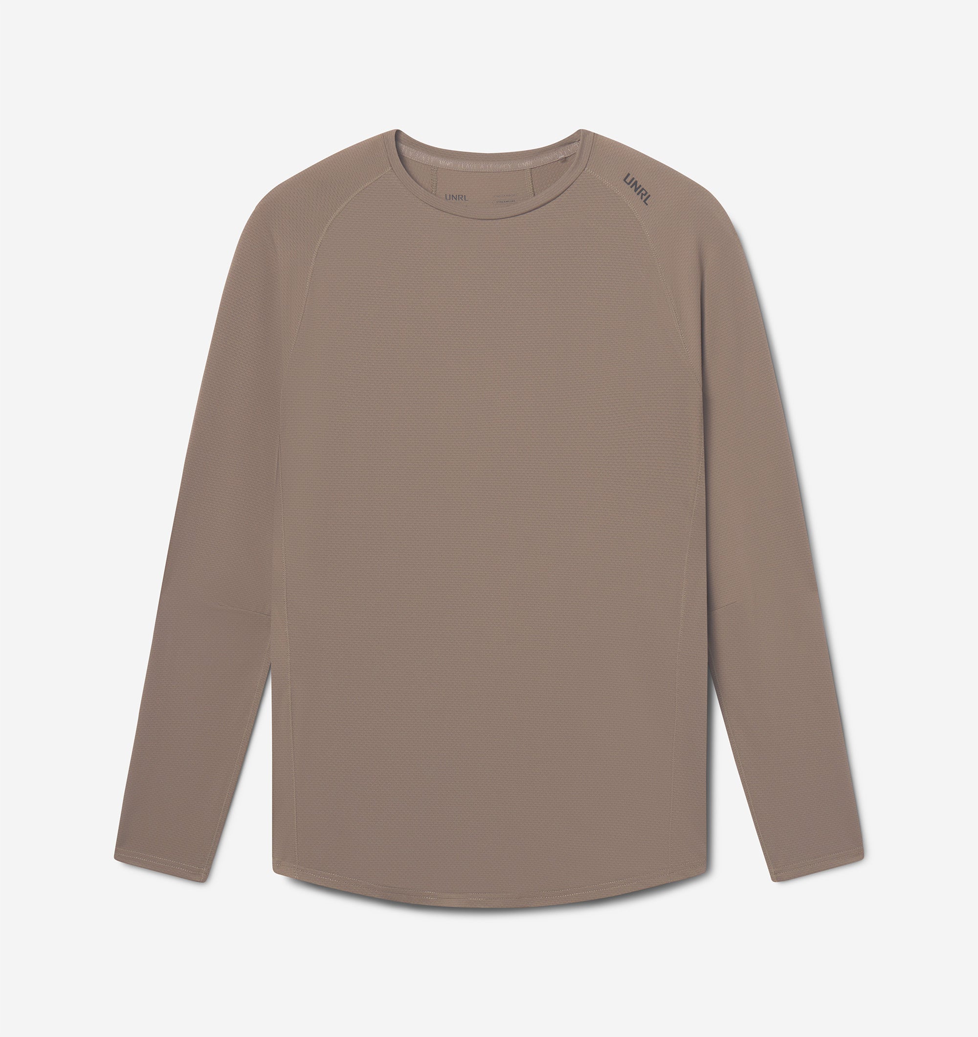 UNRL Streamline Performance Tee | Men's Taupe Long Sleeve Tee