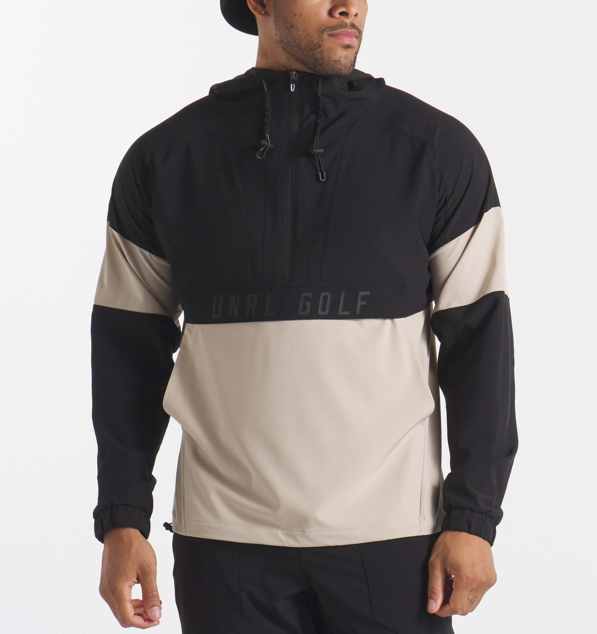 UNRL Golf DWR Track Jacket - Black Sand - UNRL