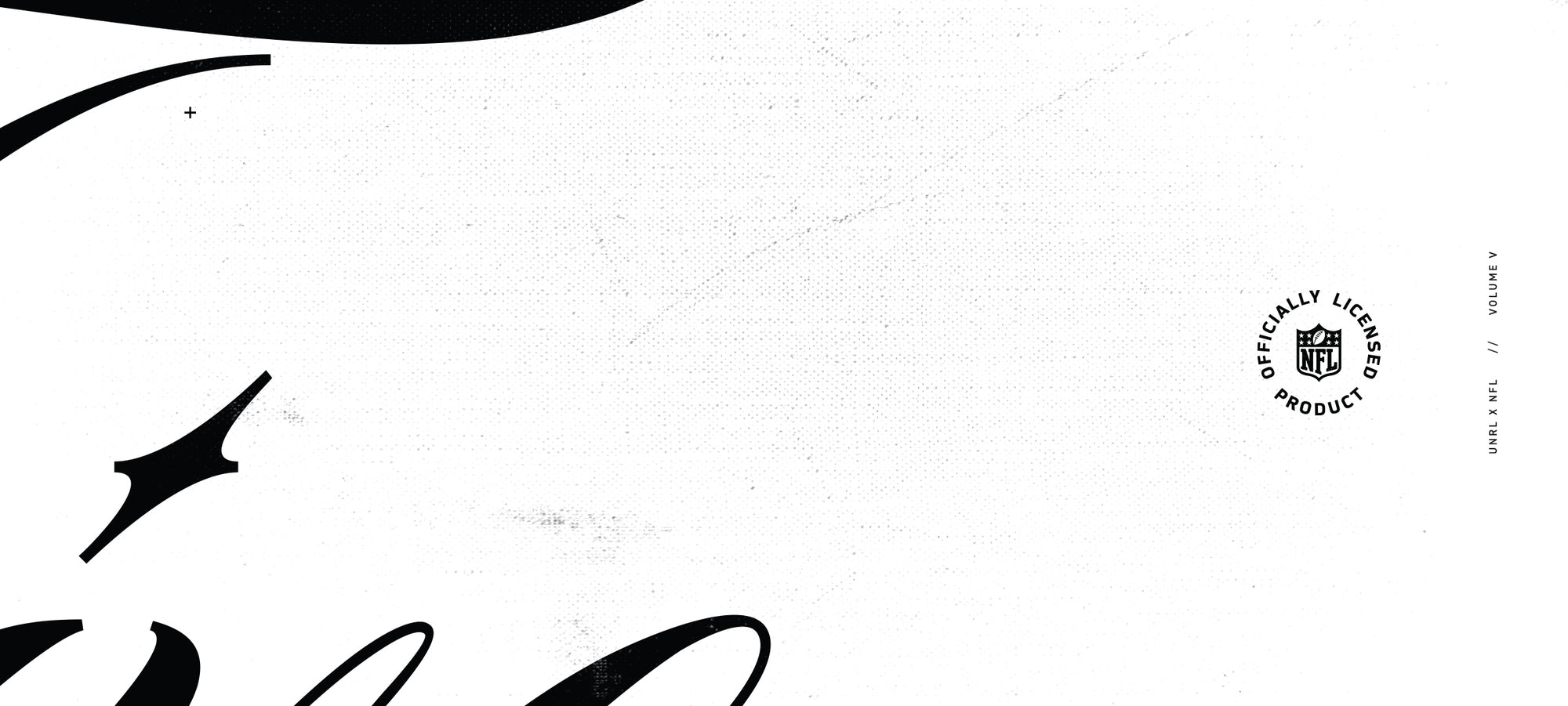 Black abstract design on a white background with a logo in the corner.