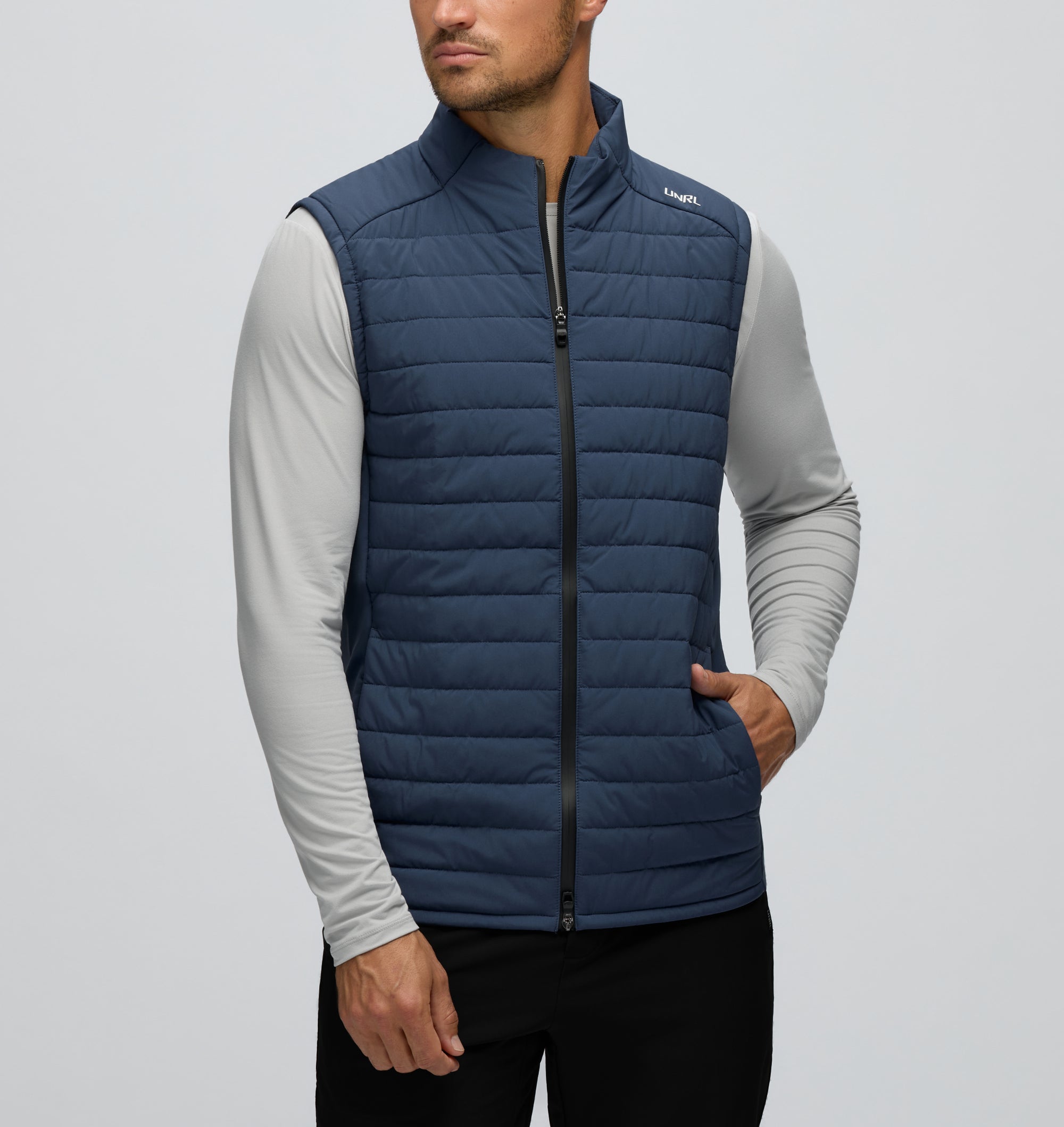 UNRL Vancouver Quilted Vest | Men's Harbor Blue Vest